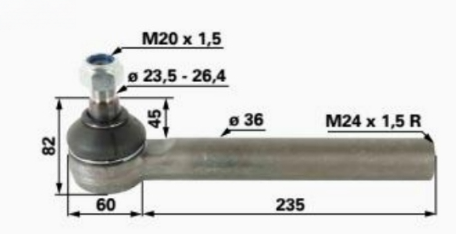 Ball Joint T191428 for John Deere 310L 410L 315SL 210L 210K EP 485E 488E Engine 4045D 4045H 4045TT