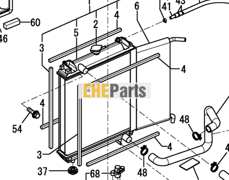 Replacement 172A47-13160 Yanmar Radiator for ViO55-5B