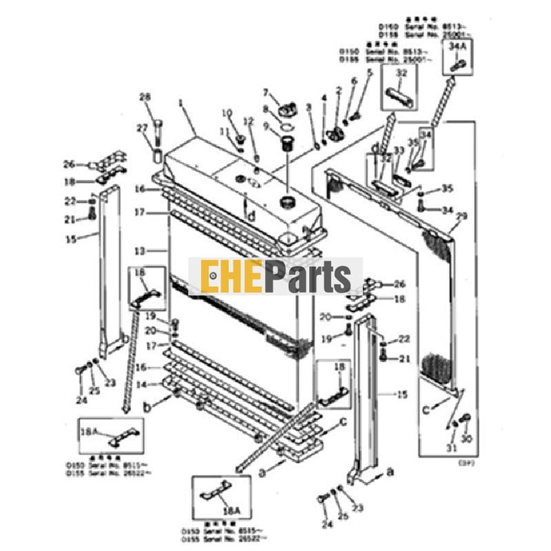 Aftermarket Komatsu 175-03-32260 Radiator For Komatsu Bulldozers D150A D155A