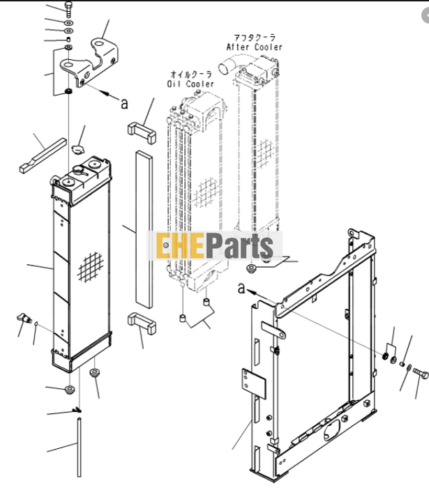 Aftermarket Komatsu 206-03-22412 2060322412 Water Tank Radiator For Komatsu Excavator PC270-8 PC270LC-8 PC290LC-8
