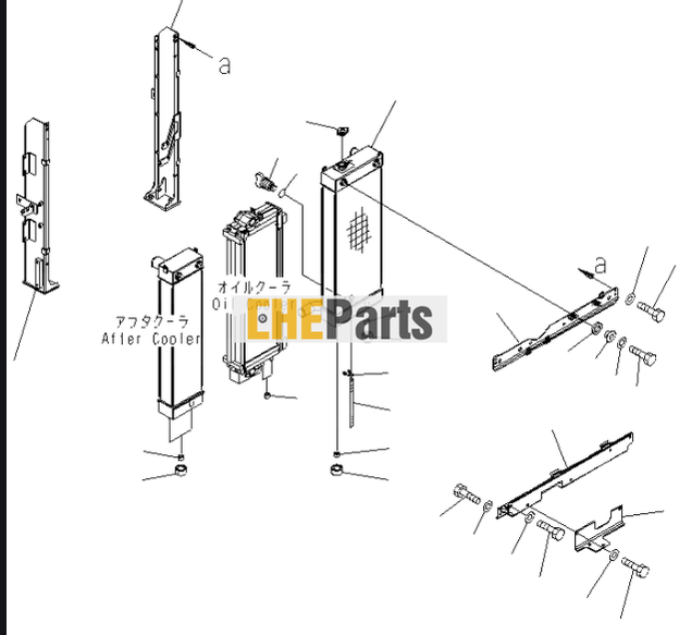 Aftermarket Komatsu 22U-03-22113 Water Tank Radiator For  Komatsu Excavator PC228US-3