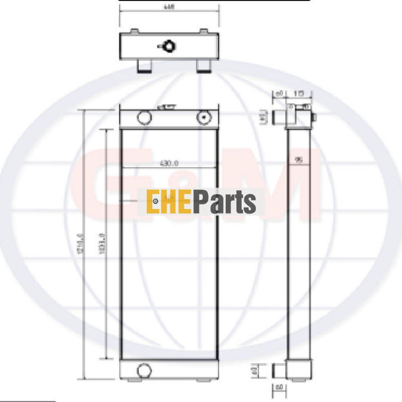 Komatsu 421-03-44180 Radiator For Wheel Loader WA470-6 WA480