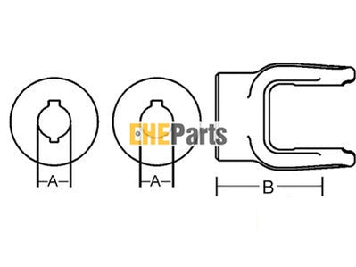 Aftermarket D108614 10-5213 Implement yoke with round bore with round bore and double keyway with set screw