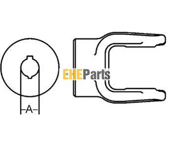 Aftermarket D068618 Implement Yoke Round Bore w/ Double Keyway & Set Screw Replaces Neapco No. 16-6216