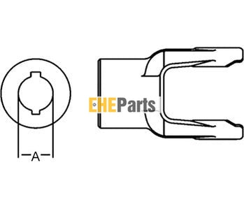 Aftermarket D148620 Implement Yoke Round Bore w/ Double Keyway & Set Screw for 14 Series