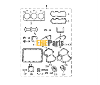 Perkins Gasket Set 281569A1 for engine 103-10 fits CX15 CX16 CASE BACKHOE D100 D100XR D130 CASE TRENCHER DH5 CNH
