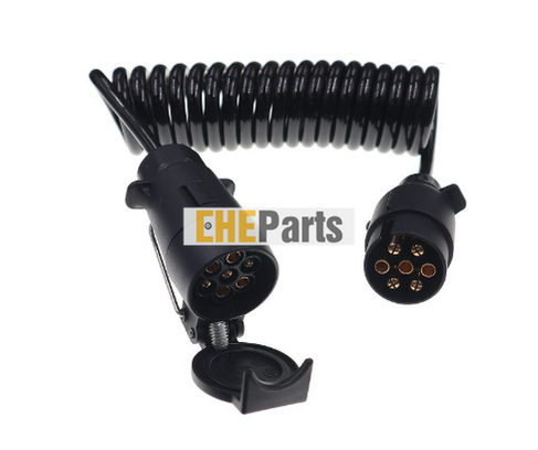 Curly Trailer Extension Cable 7 Pin Plug to 7 Pin Socket M/F -2M