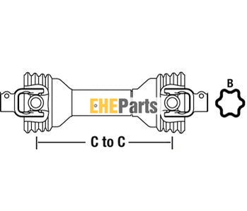 Aftermarket W250012100202 W250012100202-A Driveline with 1 3/8" 21 Spline QD Yokes For 2500 series tractor