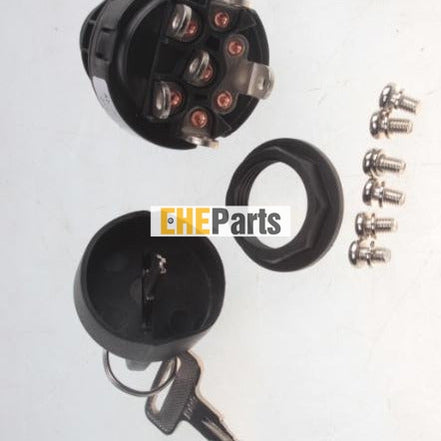 Interrupteur à Clé 3 Positions Pour Nacelle JLG (T350, 15E2, Etc.) - 12V-48V, Remplace 4360469/4360470, Laiton Conducteur - 11