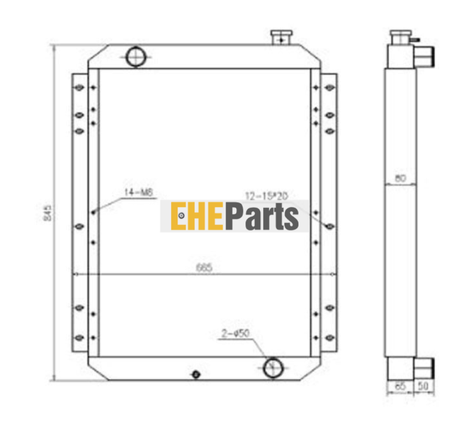 Aftermarket Komatsu 209-03-77610 Oil Cooler For Komatsu Models PC750-6  PC750-7