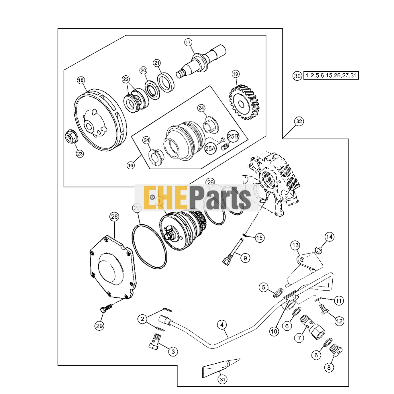 Replacement John Deere AT305747 Water Pump fits Crawler Dozer 1050C