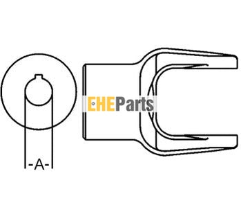 Aftermarket D128618 Implement Yoke Round Bore w/ Double Keyway & Set Screw Fits Case-IH applications
