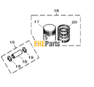 Aftermarket Perkins Piston Assembly 280724A1 for engine 103-10 fits CX15 CX16 CASE BACKHOE D100 D100XR D130 CASE TRENCHER DH5 CNH