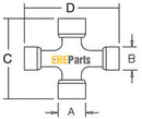 Aftermarket W326245-A Cross & Bearing Kit Tractor Universal Joint Spider Fits Walterscheid W Series