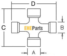 Aftermarket Cross & Bearing Kit, U-Joint Part Number W044444 Fits Walterscheid W Series 2300, WWZ Series 2380